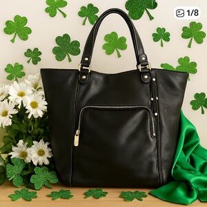 Liz Claiborne Black Butter Leather Satchel